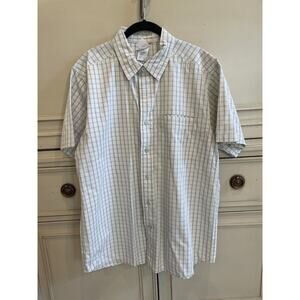 The North Face Mens Casual Striped Short‎ Sleeve Button Down Size Large Cotton